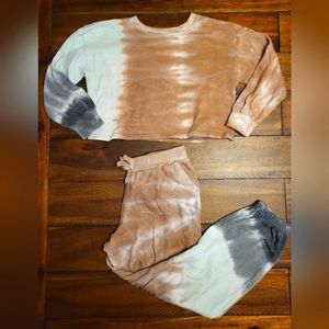 Sweat outfit, girls size 10/12, grey,teal & mauve